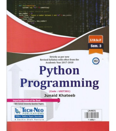 Python Pragramming Sem 3 SYBSc IT tech-Neo Publication B.Sc IT Sem 3 - SchoolChamp.net