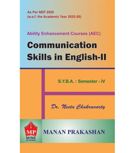Communication Skill in English-II S.Y.B.A. Semester 4 Manan Prakashan | NEP 2020 Buy Communication Skill in English-II F.Y.B.A. Semester 1 Manan Prakashan | NEP 2020 Online By Manan Prakashan from SchoolChamp.