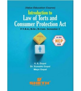 Introduction to Law of Torts and Consumer Protection Act FYB.Com  FY.BA FYB.Sc Sem 1 Sheth Publication