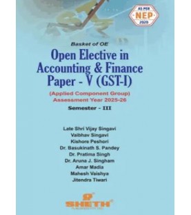 Open Elective in Accounting & Finance Paper-V ( GST- I)  Sem 3 Sheth Publication | NEP 2020
