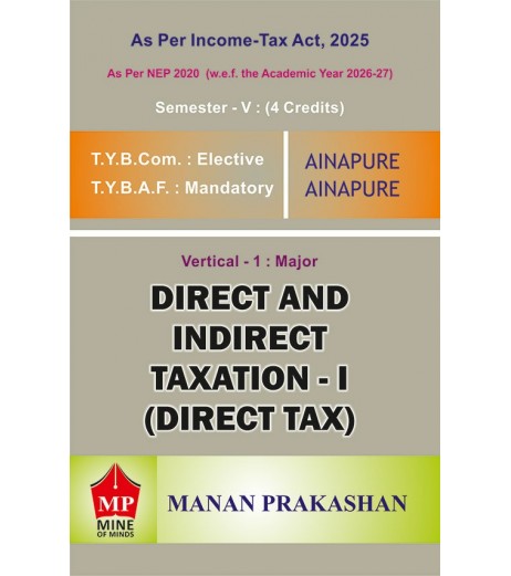 Direct And Indirect Taxation TYBcom  & TYBAF Sem 5 Manan Prakashan | NEP 2020