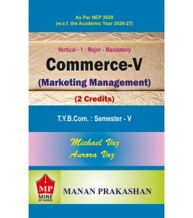 Commerce-V Marketing Management (2 Credits) TYBcom Sem 5 Manan Prakashan | NEP 2020