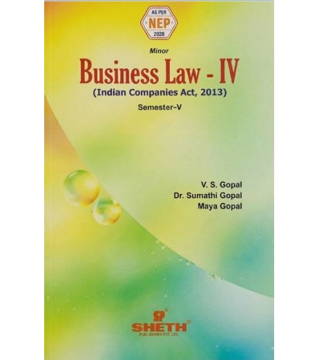 Business Law–IV : The Indian Companies Act, 2013  TYBcom Sem 5 Sheth Publication | NEP 2020