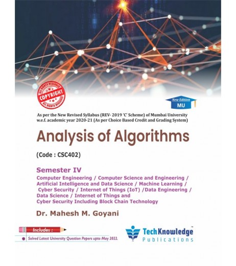 Analysis of Algorithms Second year Sem IV Computer Engg Techknowledge Publication Sem 4 Comp. Engg - SchoolChamp.net