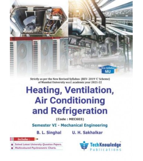 Heating Ventilation Air Conditioning & Refrigeration book Sem 6 Mechanical Engineering Techknowledge MU