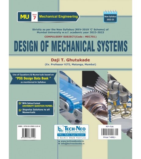 Design of Mechanical Systems Sem 7 Mechanical Engineering | TechNeo Publication | Mumbai University