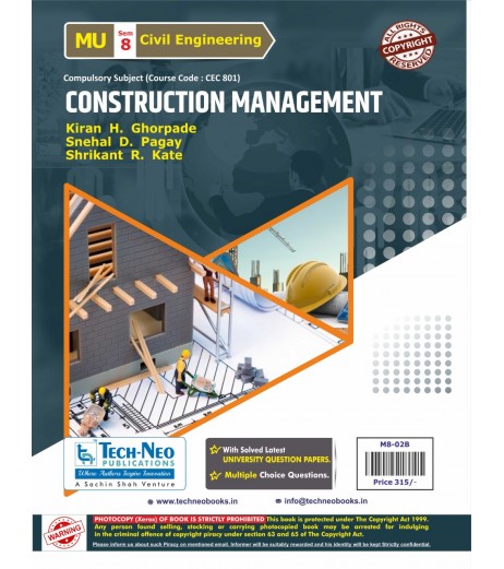 Construction Management Sem 8 Civil Engineering Techneo Publication | Mumbai University