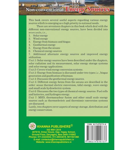 Non Conventional Energy Sources book By G.D.Rai