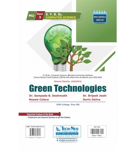 Green Technologies Sem 3 SyBSc-Computer Science Tech-Neo|Latest edition