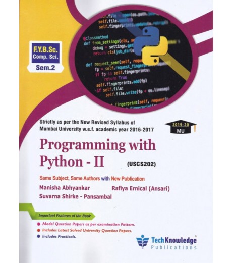 Programming With Python -II F.Y.B.Sc.Comp.Sci. Sem. 2 Techknowledge Publication B.Sc CS Sem 2 - SchoolChamp.net