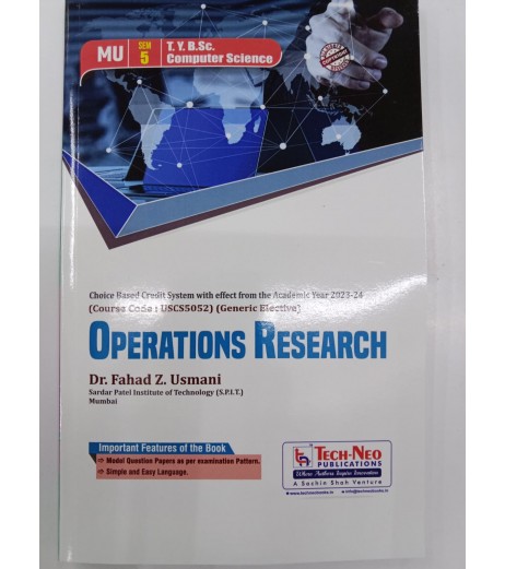 Operation Research  TyB.Sc-Sem 5 Computer Science Tech-Neo |Latest edition