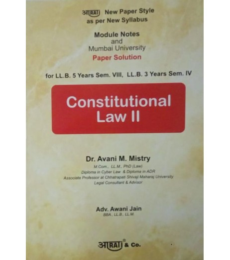 Aarti Constitutional Law -II Paper Solution FYBSL and FYLLB  Sem 4 by Dr. Avani M. Mistry | Mumbai University