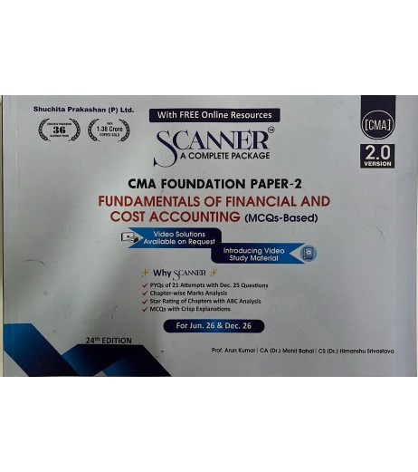 Scanner CMA Foundation Paper-2 Fundamentals of Financial and Cost Accounting | Latest Edition