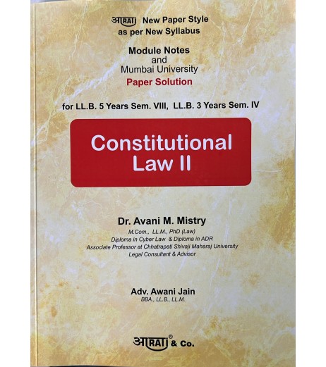 Aarti Constitutional Law -II Paper Solution FYBSL and FYLLB  Sem 4 by Dr. Avani M. Mistry | Mumbai University
