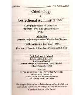Criminology SYBSL and SYLLB  Sem 4 Prakash Mokal Law Books