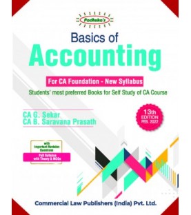 Basics Of Accounting For CA Foundation by CA. G. Sekar, CA. B. Saravana Prasath | Latest Edition