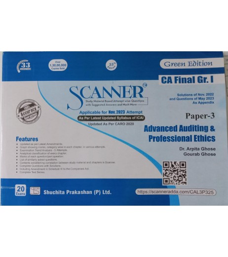Scanner CA Final Group-1 New Syllabus Paper-3 Advanced Auditing & Professional Ethics |Applicable for May 2023