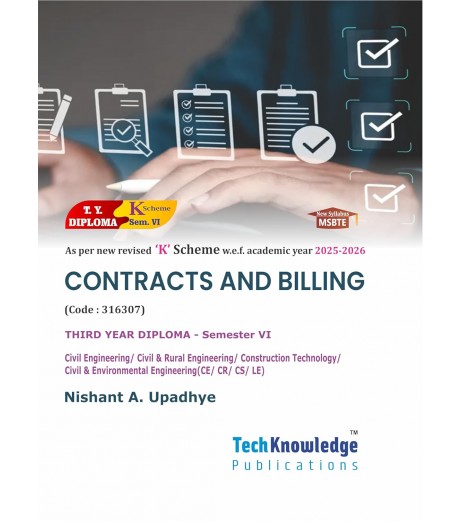 Contracts and Billing K Scheme MSBET Sem 6 Civil Engineering  | TechKnowledge Publications