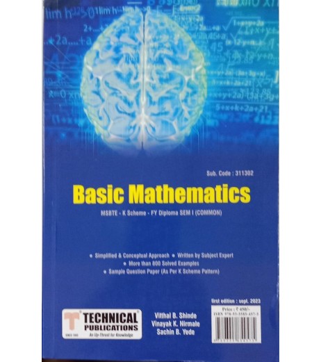 Basic Mathematics  K Scheme MSBTE First Year Sem 1 Technical Publication