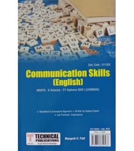 Communication Skills English K Scheme MSBTE First Year Sem 1 Technical Publication