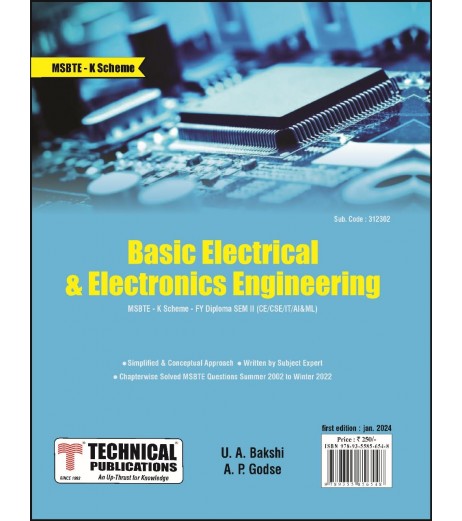 Basic Electrical & Electronics Engineering  MSBTE -K Scheme First Year Sem 2 CS/CSE/IT/AI&ML Technical Publication