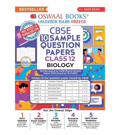 Oswaal CBSE Sample Question Papers Class 12 Biology | Latest Edition Oswaal CBSE Class 12 - SchoolChamp.net