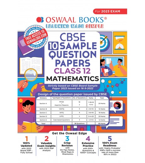 Oswaal CBSE Sample Question Papers Class 12 Mathematics | Latest Edition Oswaal CBSE Class 12 - SchoolChamp.net