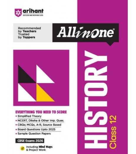 Arihant Publication All in One History Guide for Class 12 for CBSE examination 2026