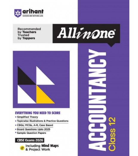 Arihant Publication All in one Accountancy Guide for Class 12 for CBSE examination 2026