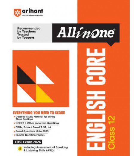 Arihant Publication All in one English Core Guide for Class 12 for CBSE examination 2026