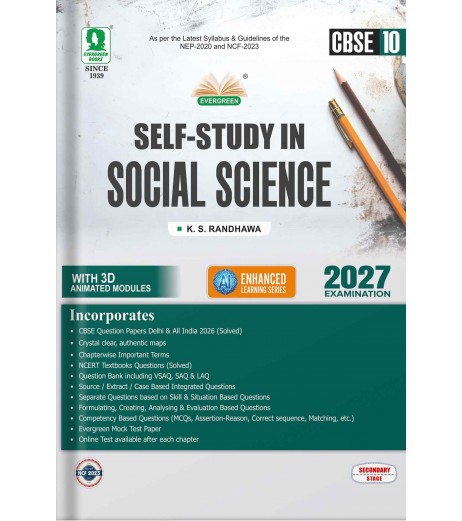 Evergreen CBSE Self- Study in Social Science Class 10 for March 2027 