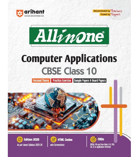 Arihant All In One CBSE Computer Application Guide Class 10 for 2026 Exam.