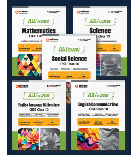 All In One Class 10 Set of 5 Books English, Social Science, Science & Mathematics | Latest Edition