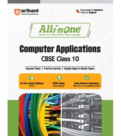 Arihant All In One CBSE Computer Application Guide Class 10 for 2025 Exam.