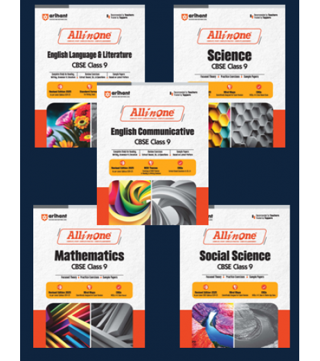 All In One Set of 5 Books English, Social Science, Science, Mathematics For Class 9