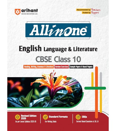Arihant All In One CBSE  English Language And Literature Guide Class 10 for 2026 Exam.