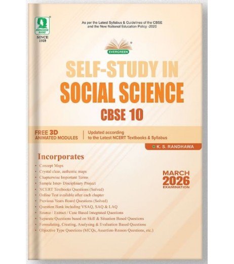 Evergreen CBSE Self- Study in Social Science Class 10 for March 2026 