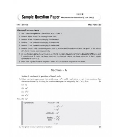 Gurukul Maths (Standard) Practice Papers for CBSE Class 10| Latest Edition