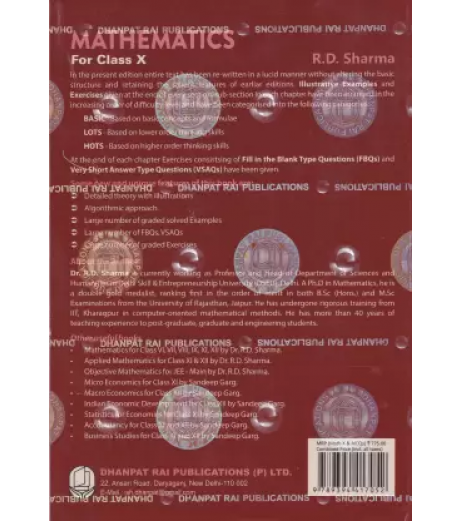 Mathematics for Class 10 by R D Sharma  With MCQ | 2023 Edition