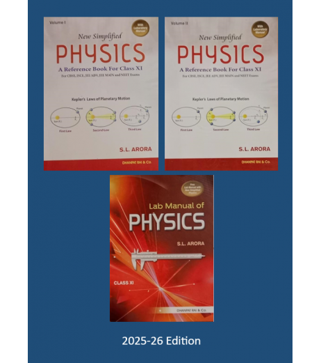 New Simplified Physics by S L Arora Reference Book for CBSE Class 11 Set of 2 Books | Latest Edition CBSE Class 11 - SchoolChamp.net