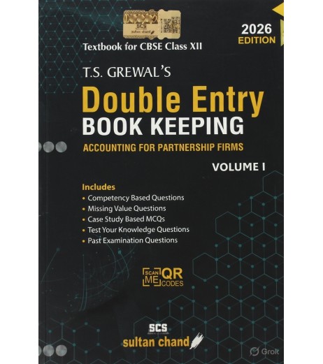 T S Grewals Double Entry Book Keeping Vol 1 for CBSE Class 12 | 2026-27 Edition T.S. Grewal Accountancy Class 12 Vol 1 | 2026-27 Edition | Schoolchamp