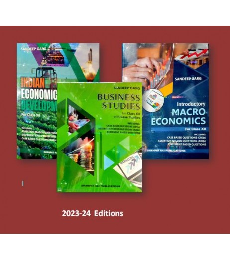 Sandeep Garg Macronomics Indian Economic Devolopment  Business Studies For 12th Cbse Set Of 3 Books