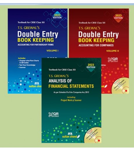 T S Grewals Accounting books for CBSE Class 12 Set Of 3 Books | 2023 Edition