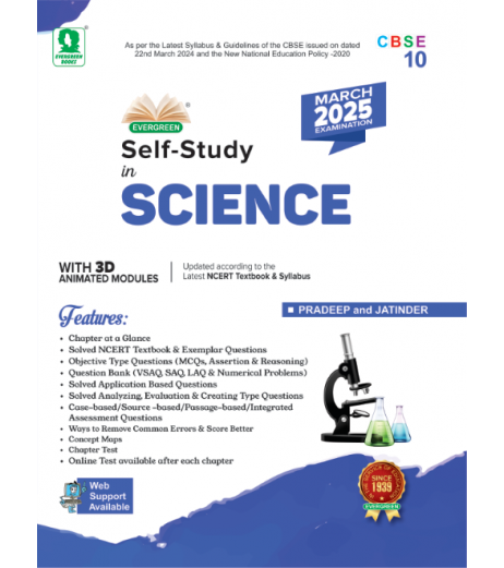 Evergreen CBSE Self- Study in Science Class 10 for March 2025 