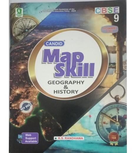 Candid CBSE Map Skill Geography And History Class 9 by R. K. Randhawa | NCF 2023