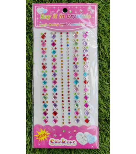 Multicolour Crystal Stickers Deco.-2 Qty