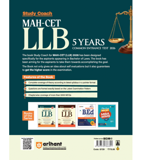 Arihant Study Coach MAH-CET LLB 5 Years Entrance Test 2026