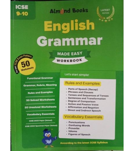 Almond English Grammar Made Easy Workbook for ICSE Class 9 And 10