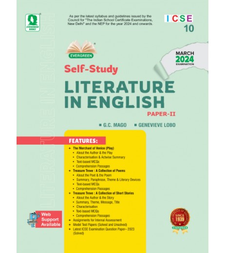 Evergreen ICSE Self- Study in Literature in English Part-II Class 10 for the Year 2024