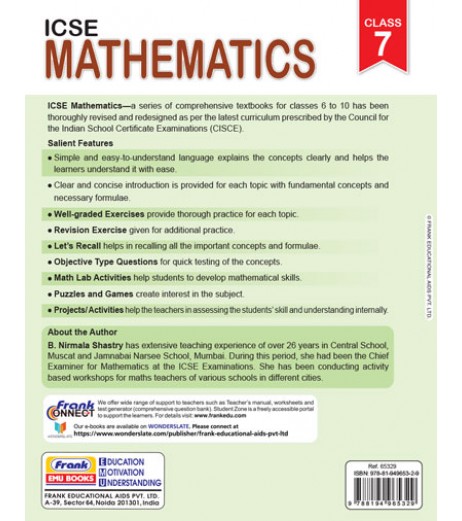 Frank ICSE Mathematics for Class-72023 edition